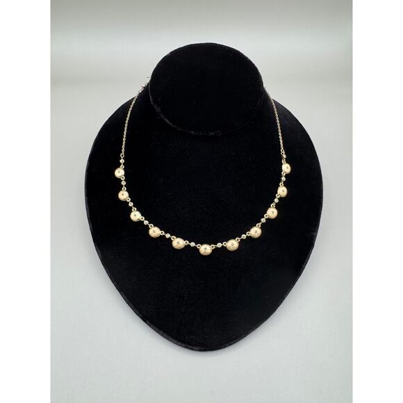 Vintage Liz Claiborne LC Brushed Gold Tone Dainty Necklace - Picture 1 of 11